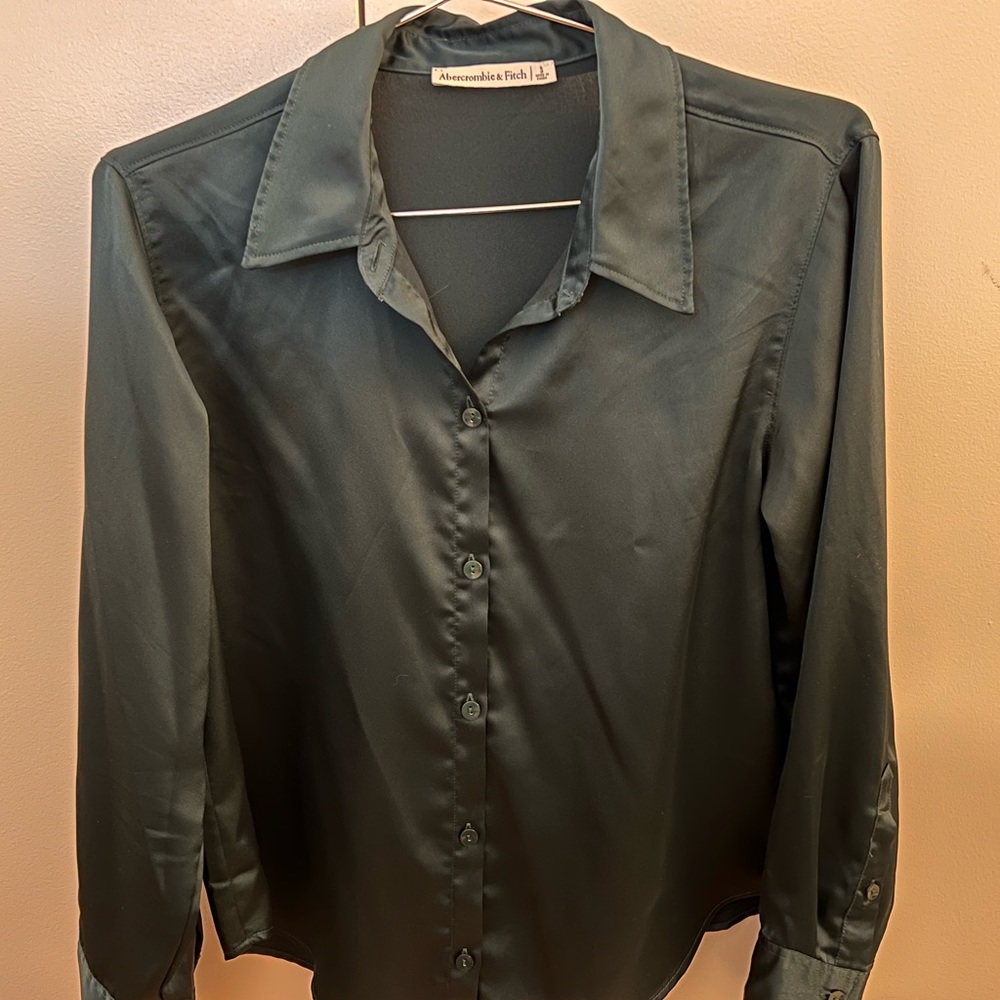 Emerald dark green silk top from Abercrombie